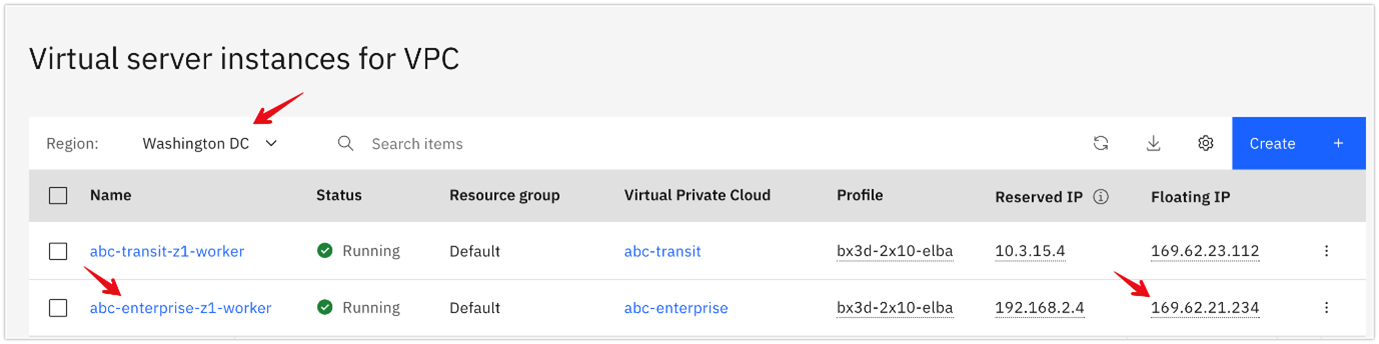 Virtual server instances for VPC